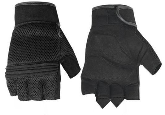 DS Synthetic Leather/ Mesh Fingerless Glove