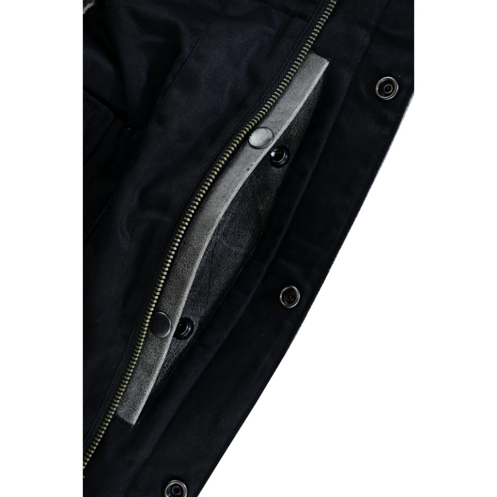 DS Men's Distressed Gray Cowhide Leather  Motorcycle Vest