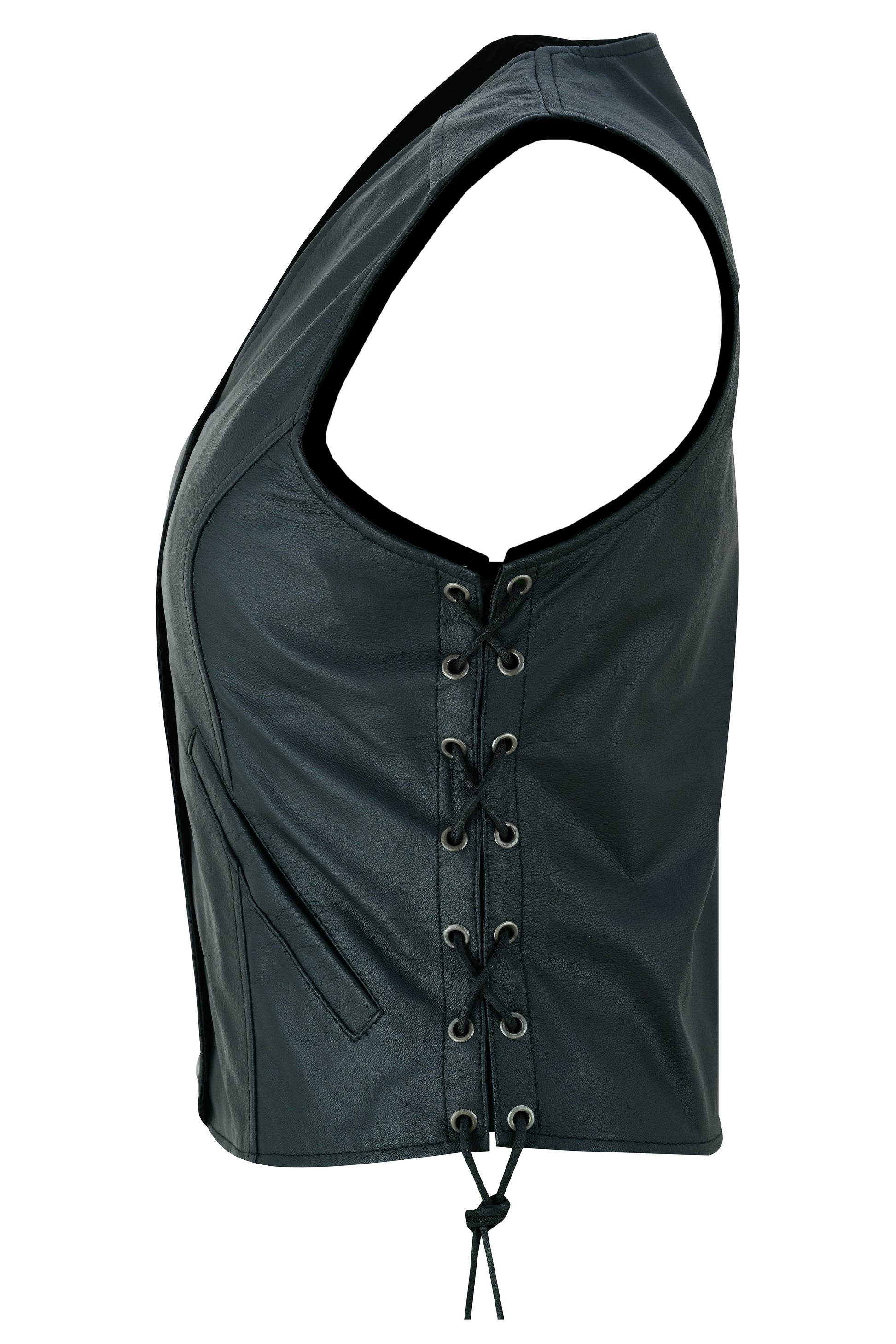 Side View DS Women's Light Weight Open Neck Vest