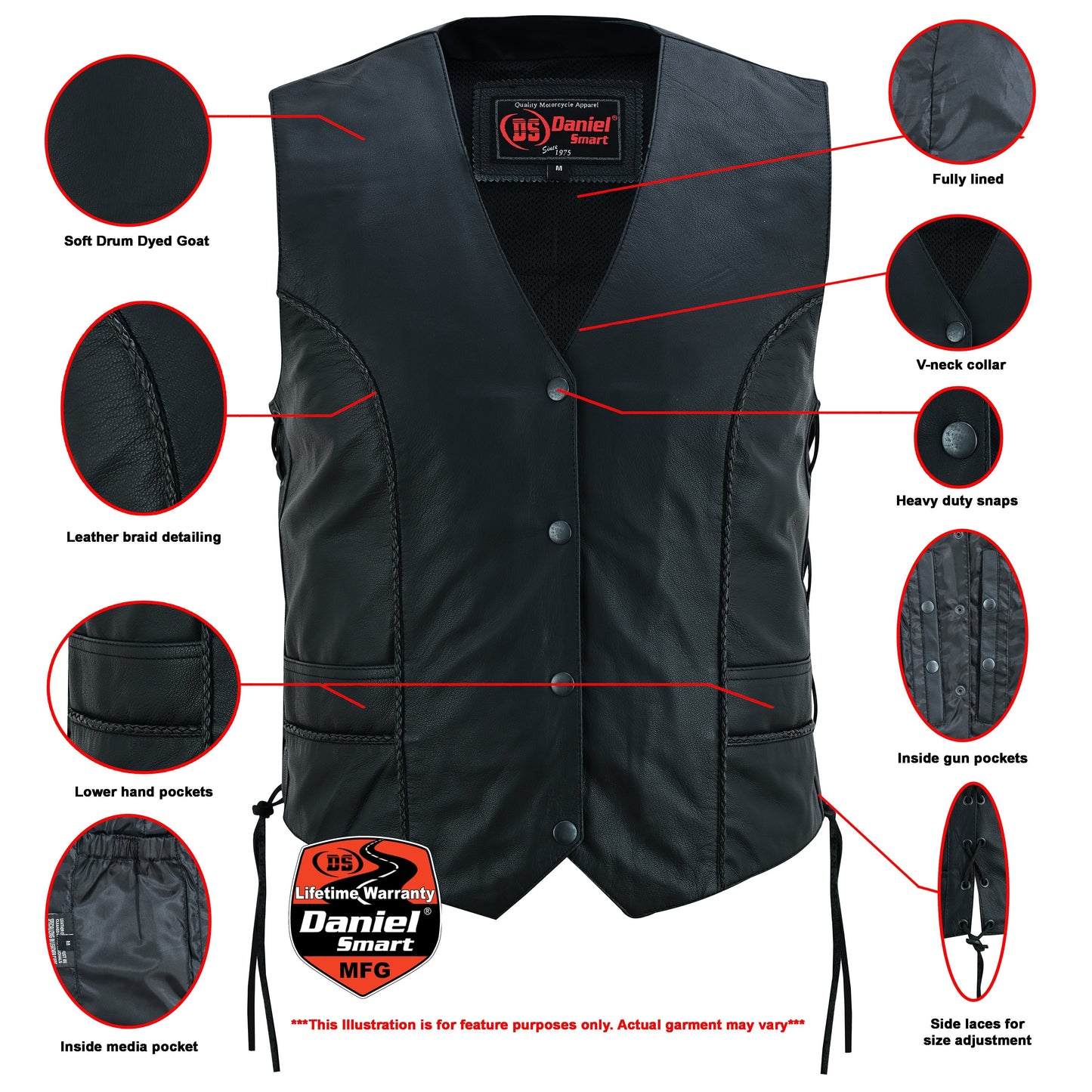 Infographic Women's Ultra-Thin Braided Vest