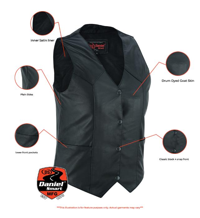 Infographic DS Women's Classic Plain Side Vest
