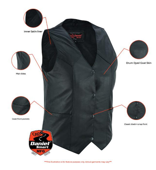 Infographic DS Women's Classic Plain Side Vest