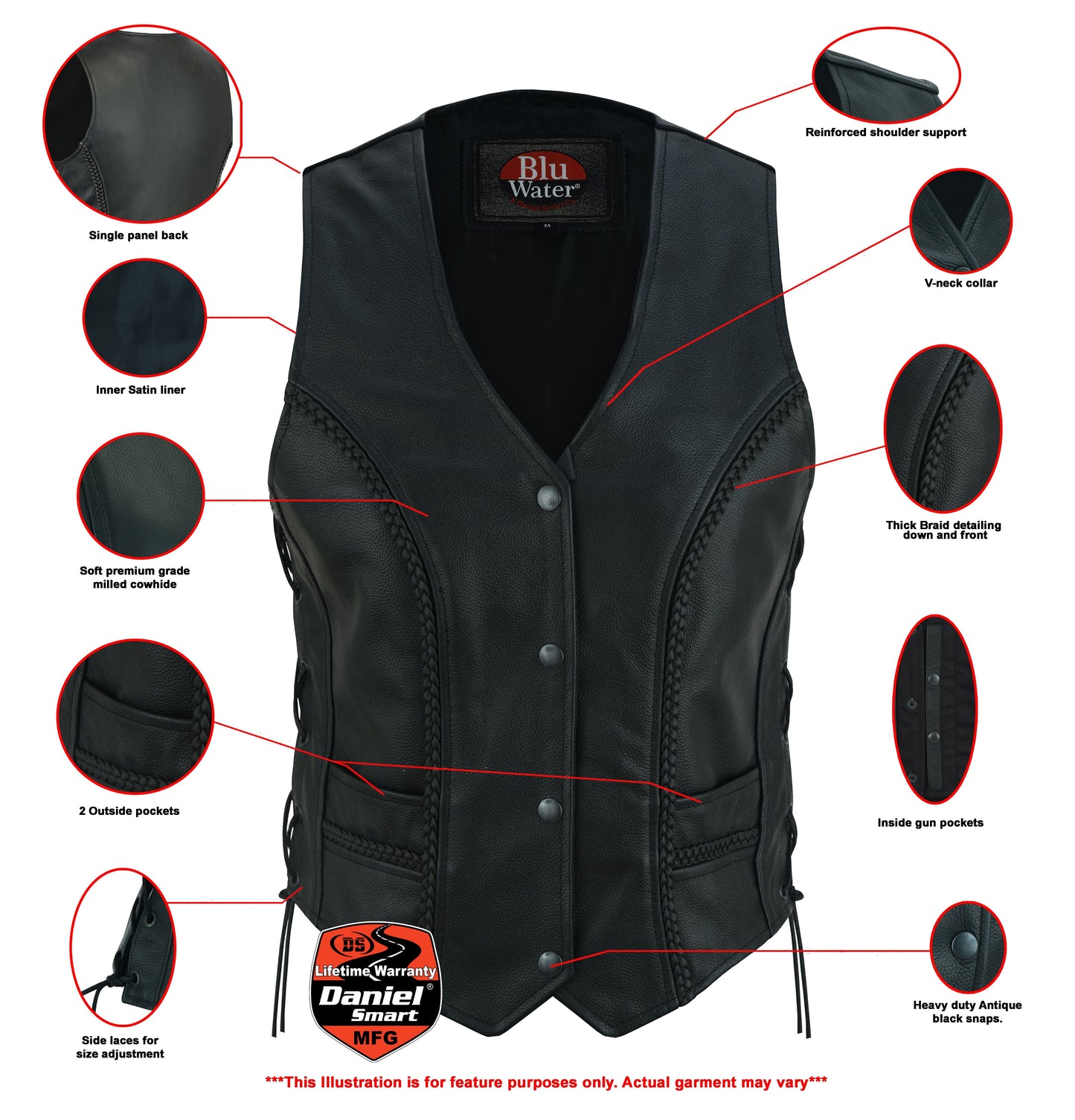 Infographic DS Women's Premium Braided Vest