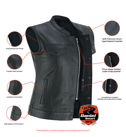 Infographic Women's Premium Single Back Panel Concealment Vest