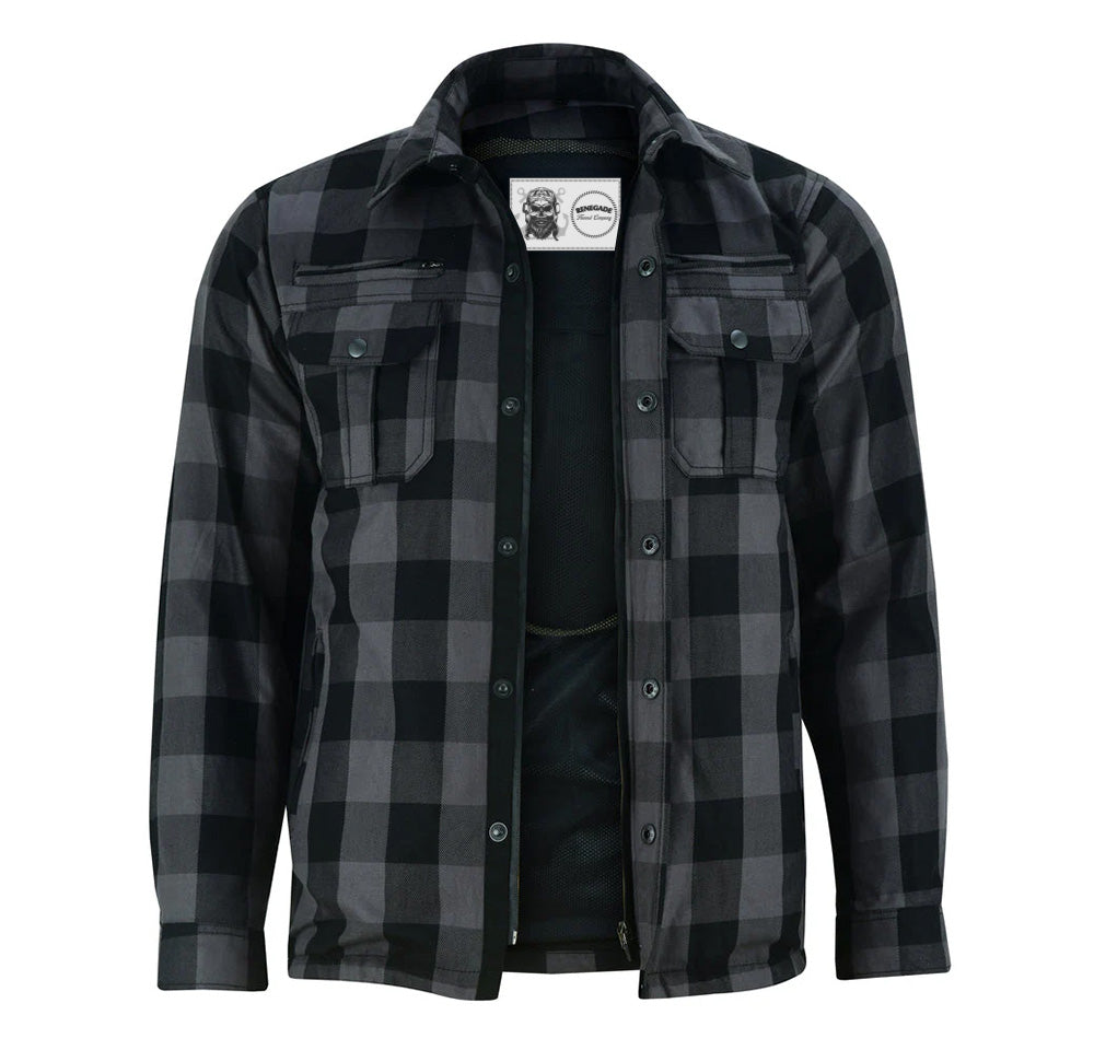 Open View Alpha Checkered Plaid Gray / Black Flannel Shirt