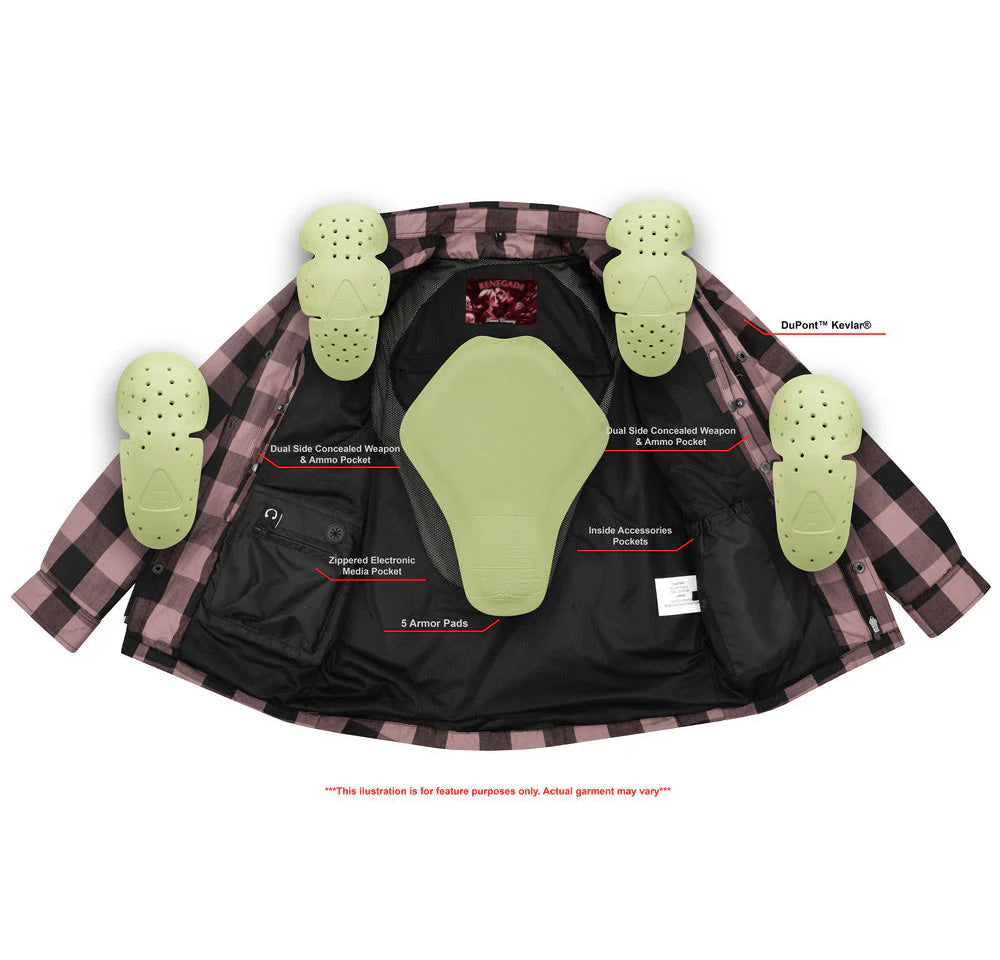 Padding Alpha Checkered - Red / Black Plaid Flannel Armored Shirt