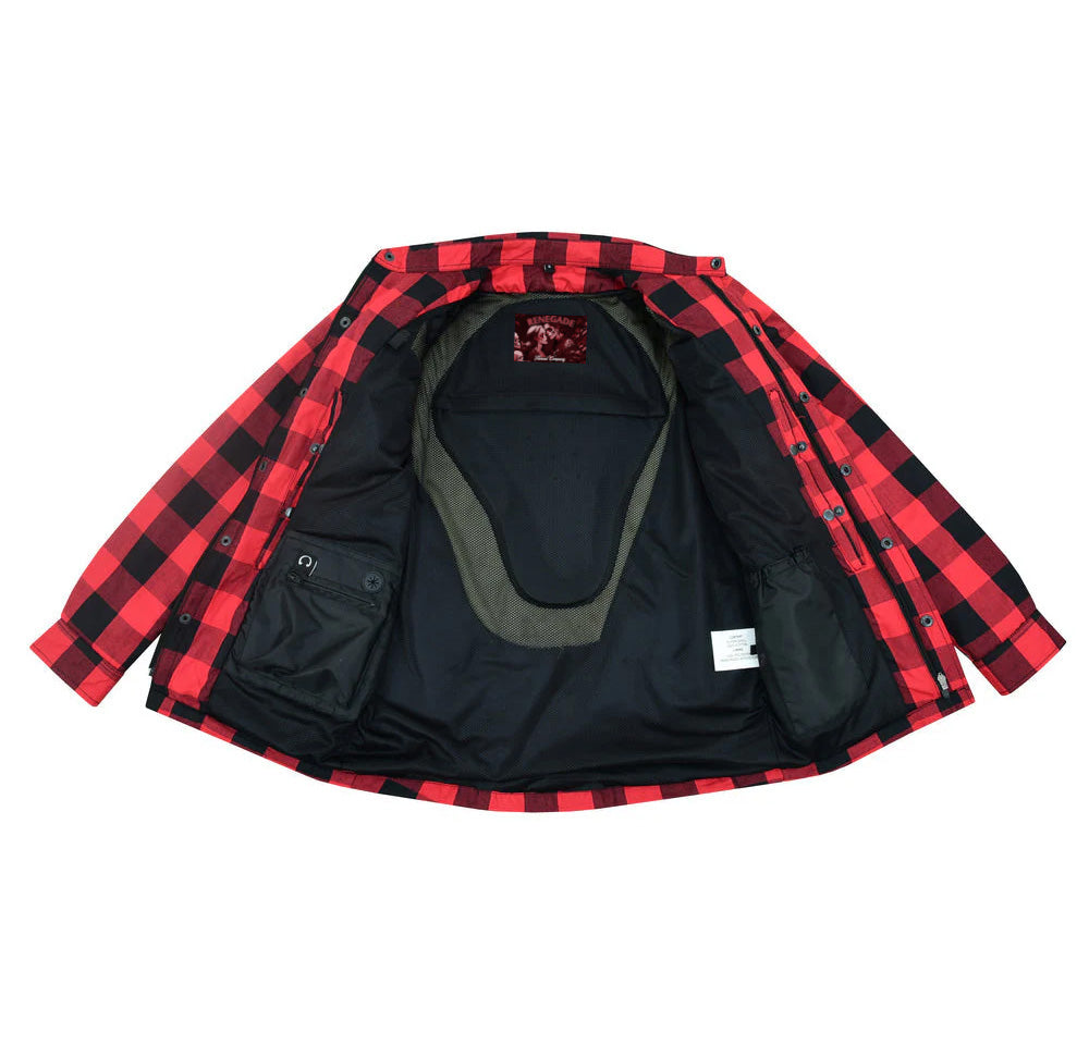Liner Alpha Checkered - Red / Black Plaid Flannel Armored Shirt