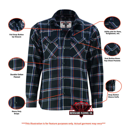 DS Flannel Shirt - Black, Red and Blue