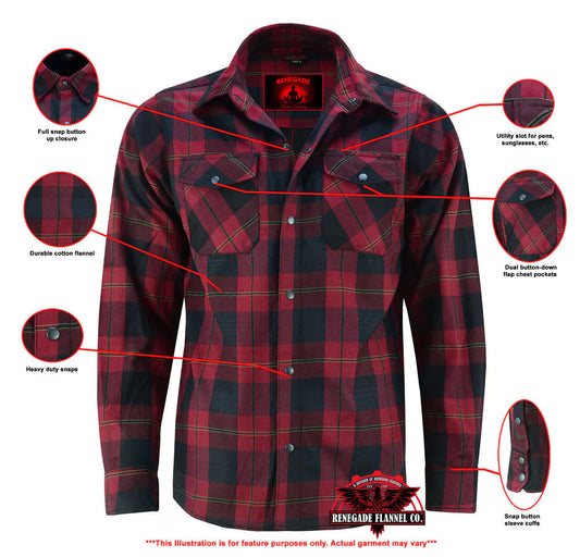 Infographic DS Flannel Shirt - Red and Black