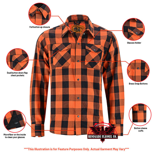 Infographic DS Flannel Shirt - Orange and Black