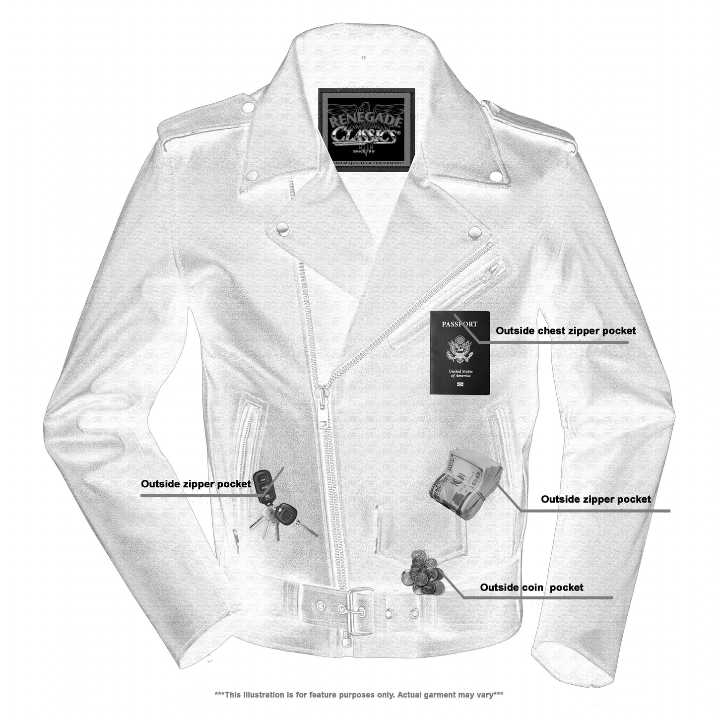 Xray Dawn Rider Men’s Premium Black Leather Motorcycle Jacket