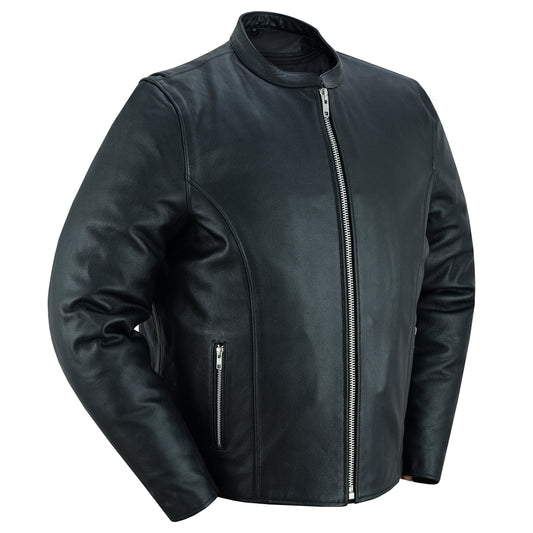 DS Men’s Classic Black Scooter Leather Jacket