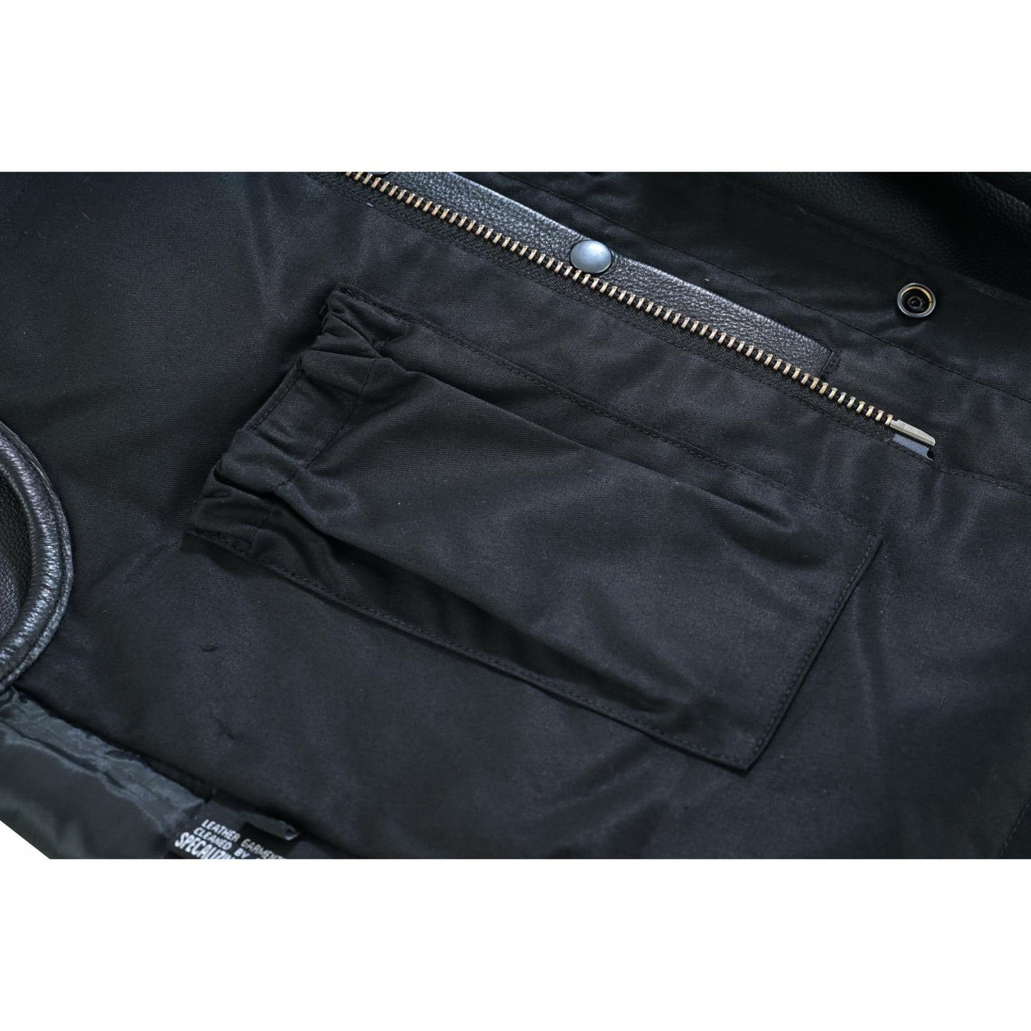 DS Men's Black Leather Motorcycle Vest with Upgraded Style