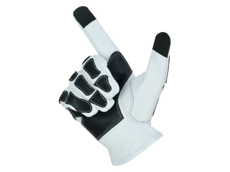 Glove Grace White and Black Skeleton Hand Riding Glove