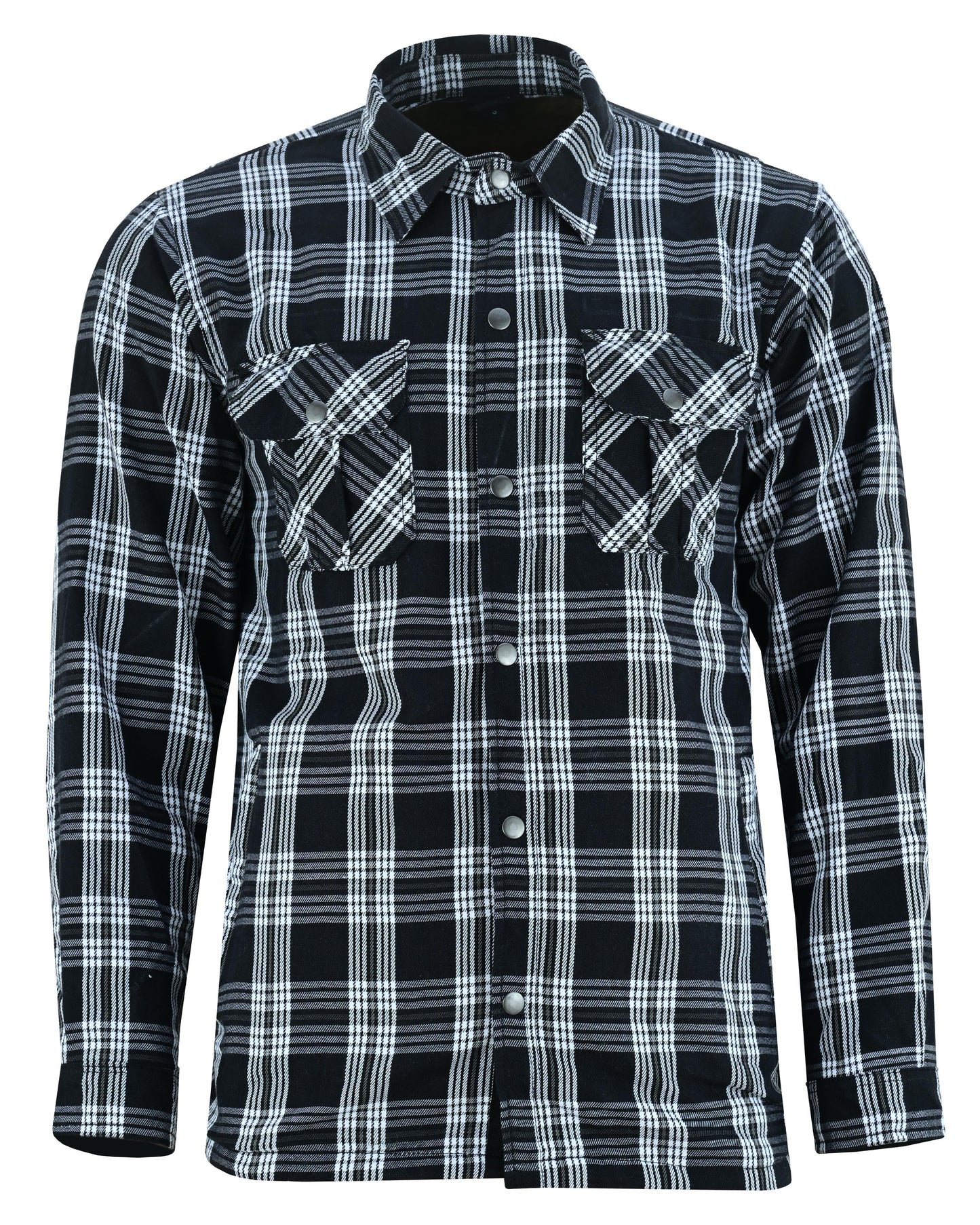 Alternate Angle Checkered Champ Men's Black and White Armored Flannel Shirt