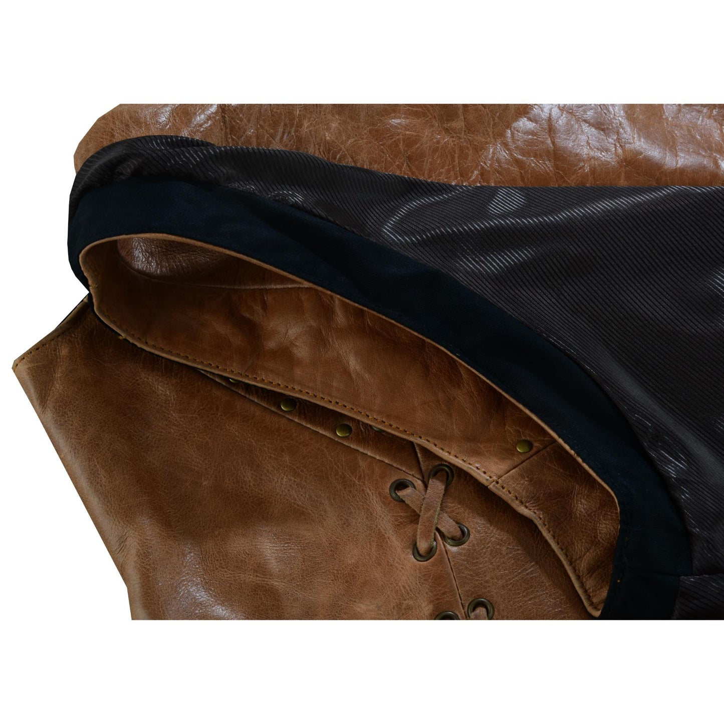 DS Women's Brown Zippered Vest with Lacing Details