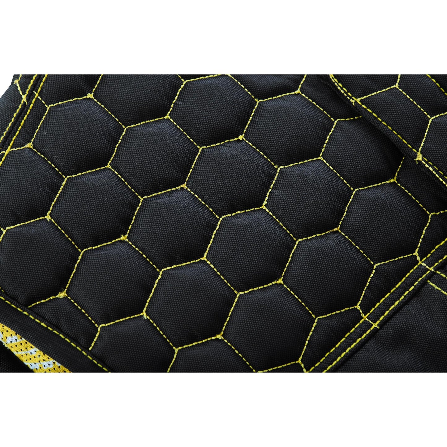 Gloom Gold Men's Black Mesh Textile Vest with Yellow Thread Detailing