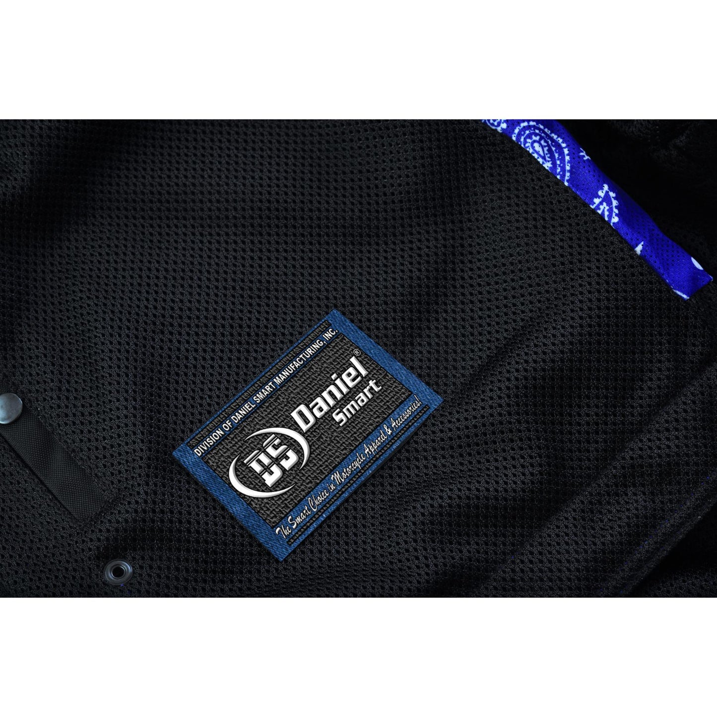 Tag Blue Soul Men's Black Mesh Textile Vest with Blue Paisley Liner