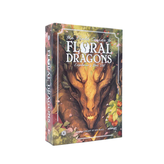 Board game box for 'Floral Dragons' on a white background