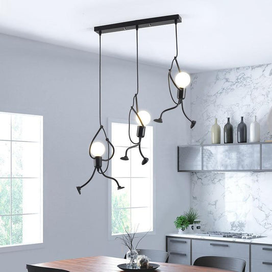 Industrial Metal Pendant Light, Creative Cartoon Ceiling Light Fixture, Indoor Hanging Lamp, Modern Minimalist Lamps for Bedrooms Loft Study Restaurant Entryway Foyer, E27 Great decoration for Bedroom and Kids Room