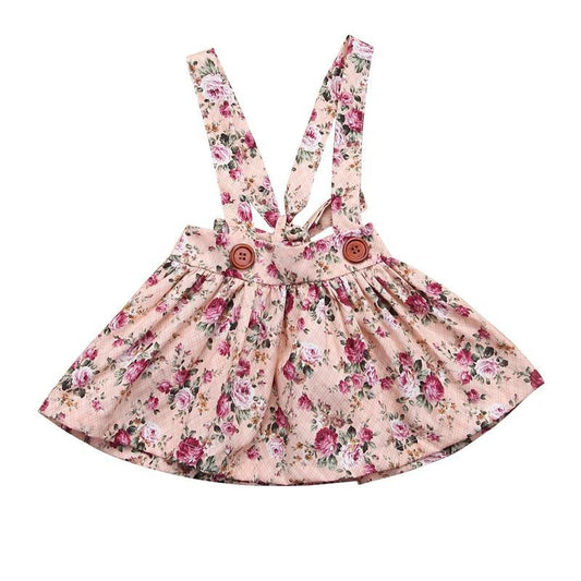 Luxury Modern Summer Fashion Toddler Kids Baby Girls Floral Printing Sleeveless Clothes Party Strap Tutu Dress For Girls
