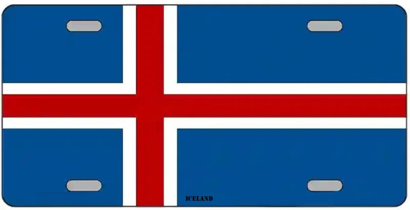 Iceland Flag Metal Novelty License Plate Auto Tag