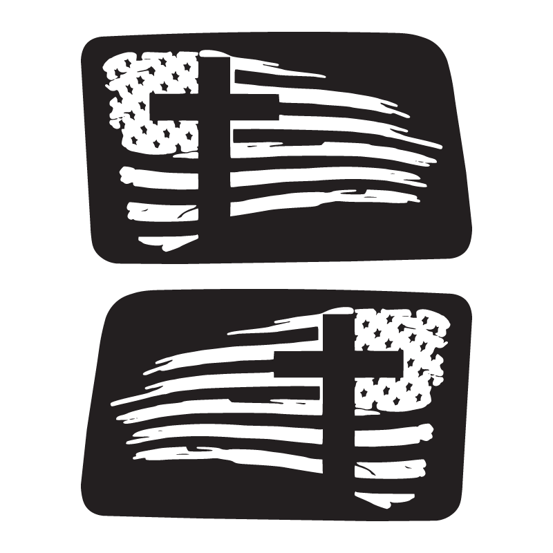 Flag Cross Window Jeep Graphic