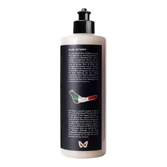 Bottle with black label on a white background