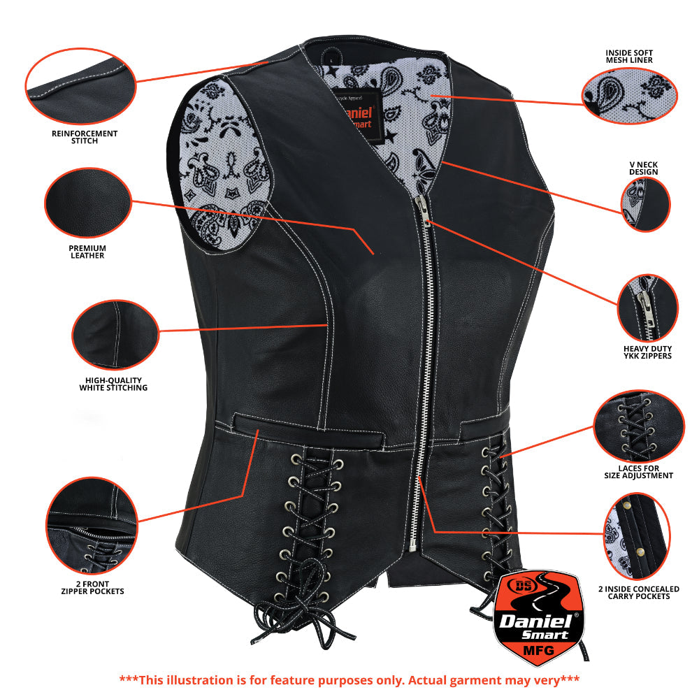 Infographic Night Edge Black Ladies Vest
