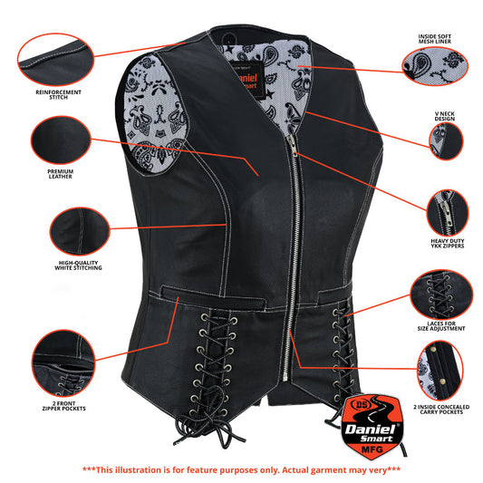 Infographic Night Edge Black Ladies Vest