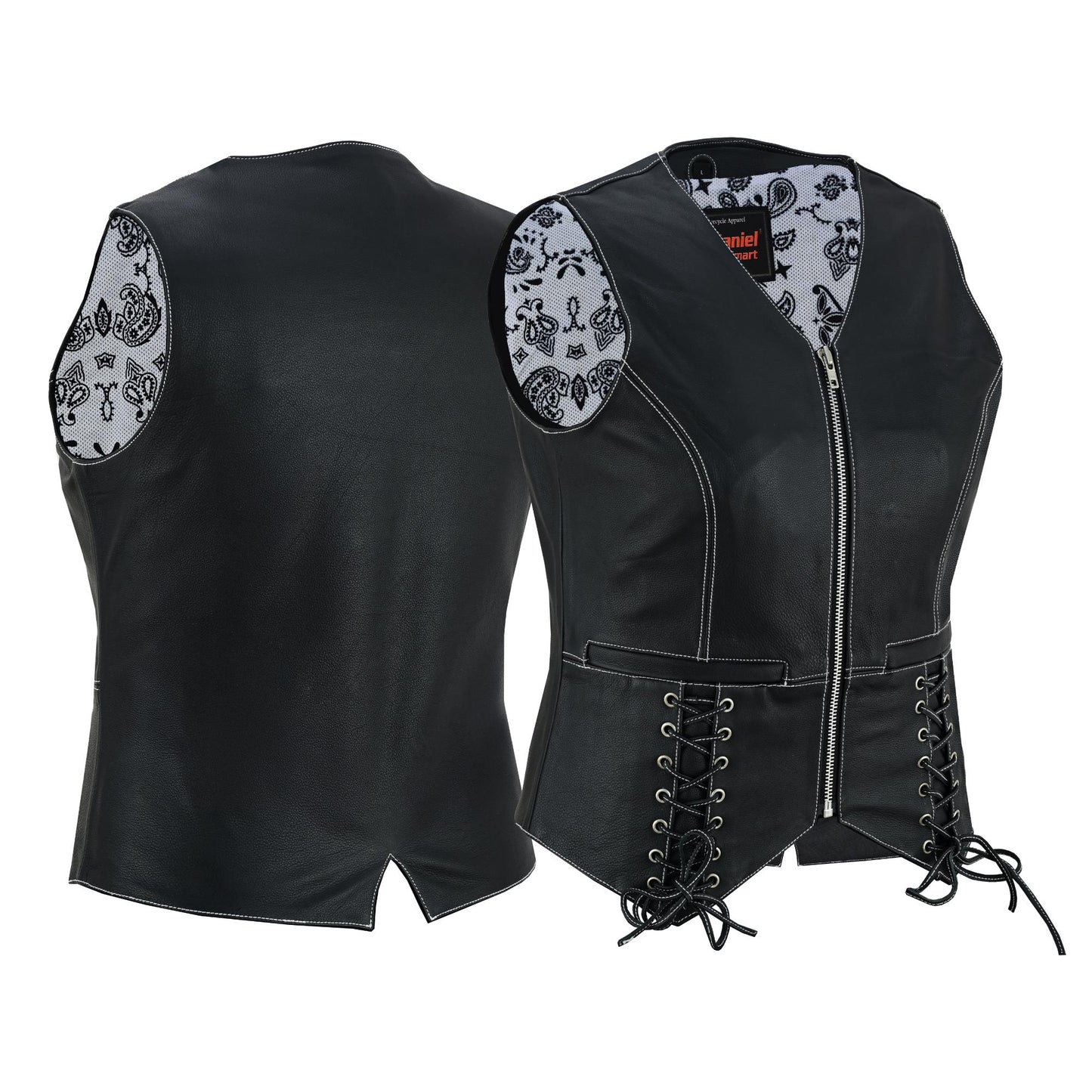Front and Back Night Edge Black Ladies Vest