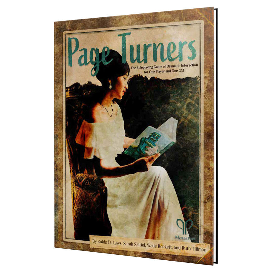 Book titled 'Page Turners' with a woman reading a book on the cover.