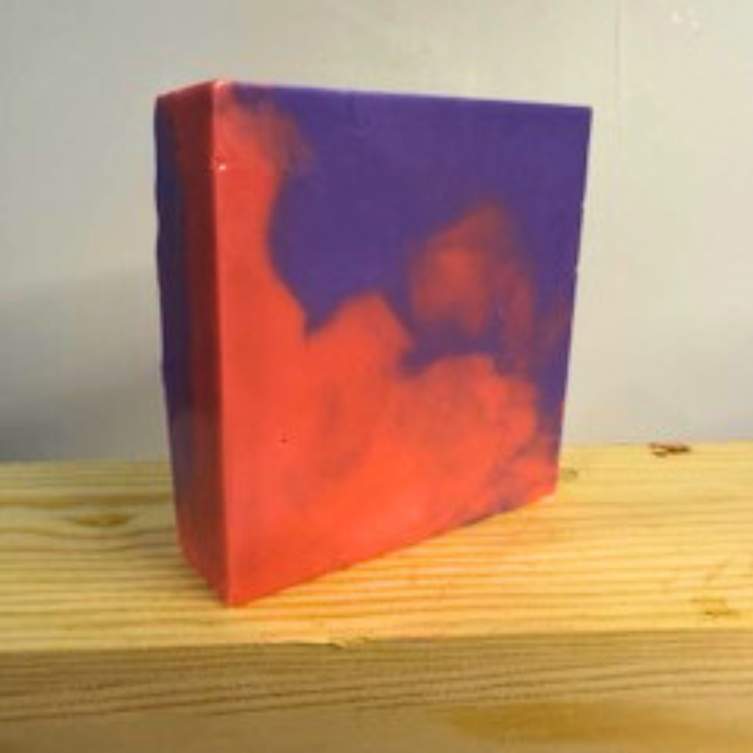 Berry Breeze- Mixed Berry Scented Handmade Soap on a wooden surface