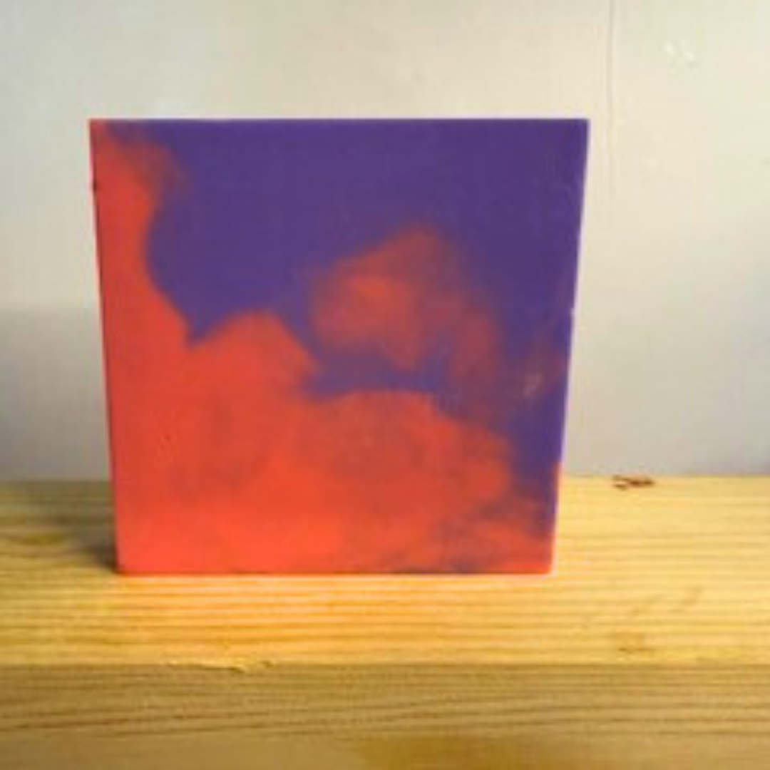 Berry Breeze- Mixed Berry Scented Handmade Soap red and purple gradient on a wooden surface