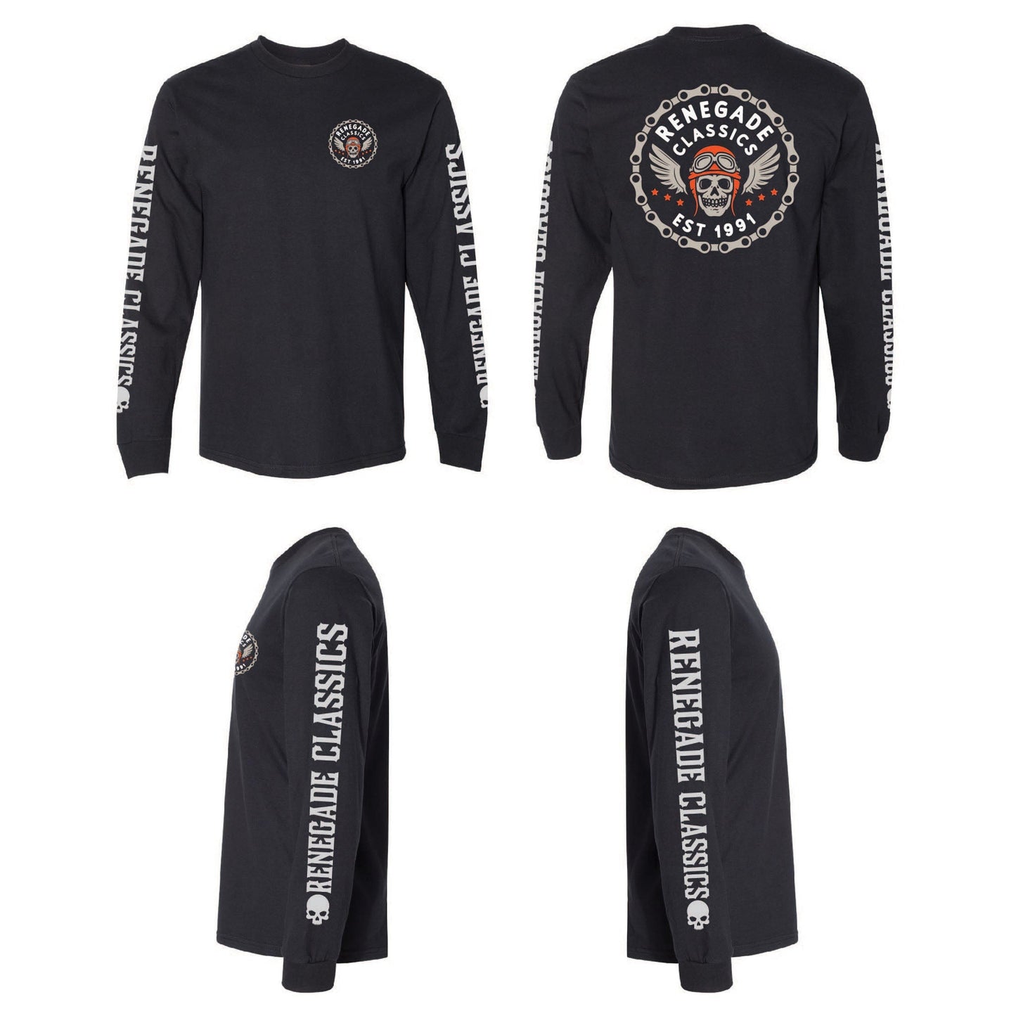 RC Chain Skull Long Sleeve Various Views