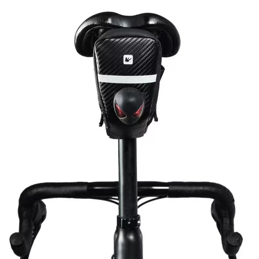 Black scooter seat with red accents on a white background