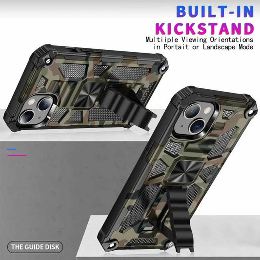Magnetic Army Green Shockproof Durable Cover Compatible iPhone 14 Case for iPhone 14 Pro Max 14 Plus 11 12 13 Pro Max XS Camouflage Armor Heavy Protection Phone Case Cover