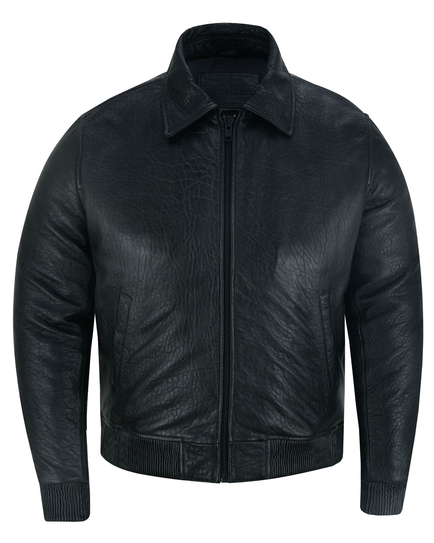 Full Front Angle Traveler Men's Fashion Black Leather Jacket