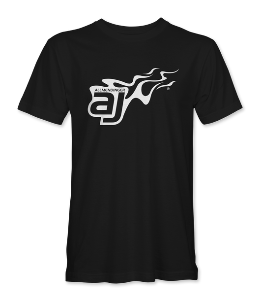 AJ Allmendinger - Basic Tee White Flame Logo
