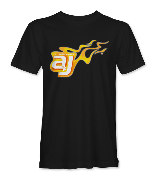 AJ Allmendinger - Basic Tee Orange Flame Logo