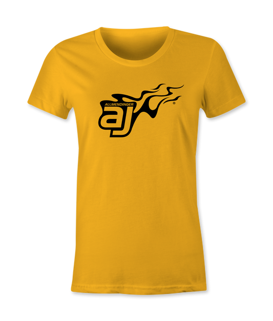 AJ Allmendinger - Women's Basic Tee Black Flame Logo