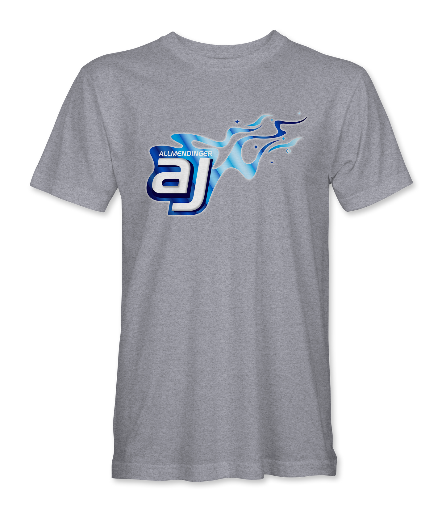 AJ Allmendinger - Basic Tee Blue Flame Logo