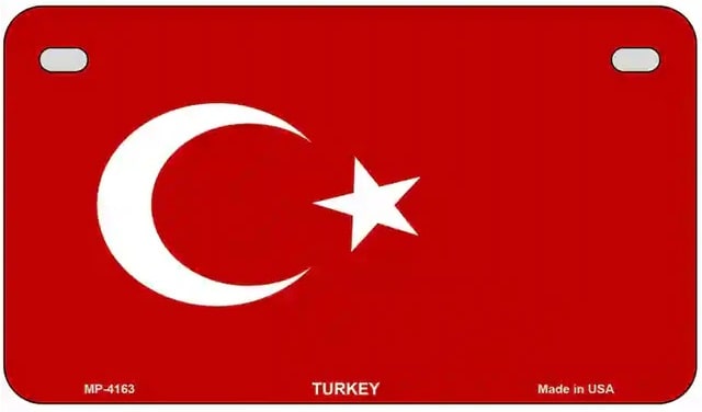 Turkish Flag Motorcycle License Plate