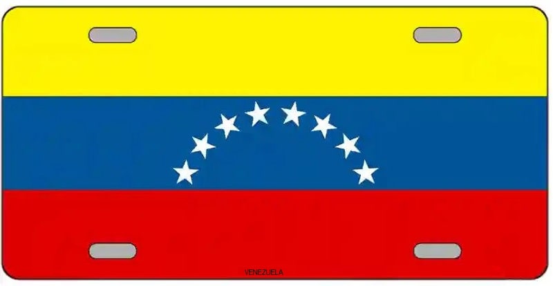 Venezuelan Flag Metal Novelty License Plate