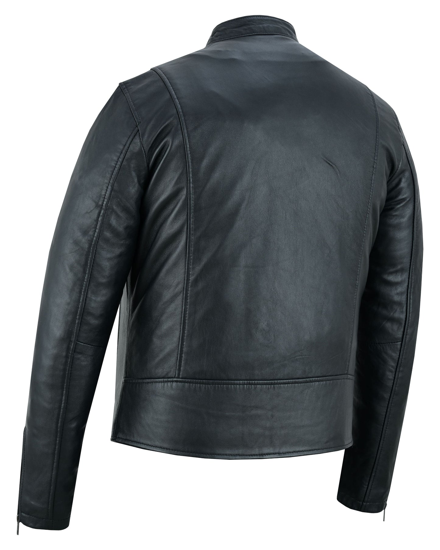 Wanton Men’s Fashion Lambskin Leather Jacket –Black
