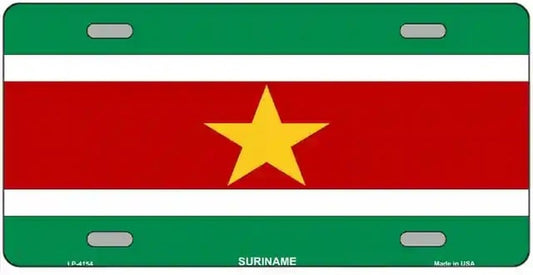 Suriname Flag License Plate Style Sign