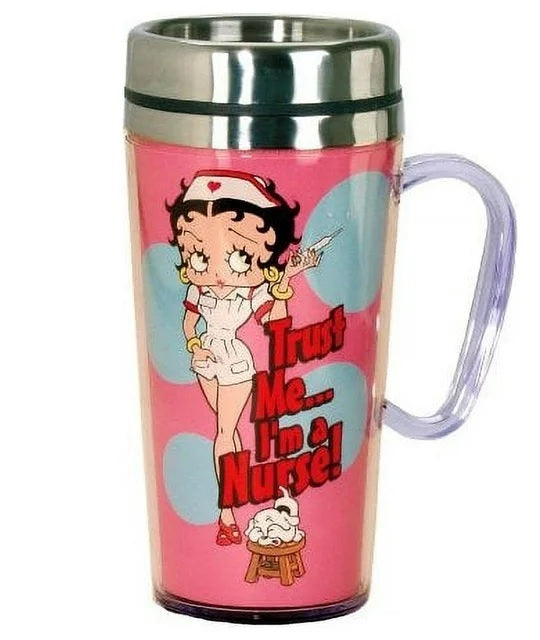 Betty Boop Travel Mug 'Trust Me I'm a Nurse' Hot or Cold Beverages