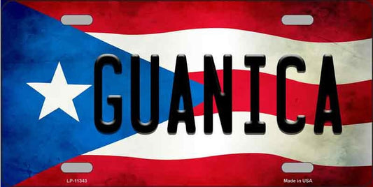 Guanica Puerto Rico Flag License Plate Style Sign