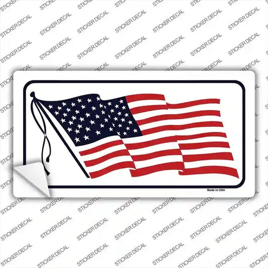 American Flag Waving White Novelty Bumper Sticker