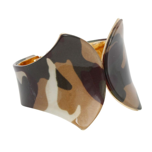 Cuff Camouflage Print Pointed Hinge Bracelet Women